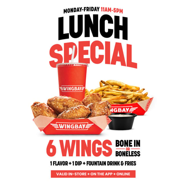 Lunch Special: 6-Piece Wing Combo.