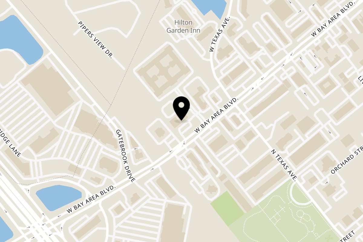 Map showing the location of Wingbay Webster on 820 W Bay Area Blvd Ste 300A in Webster