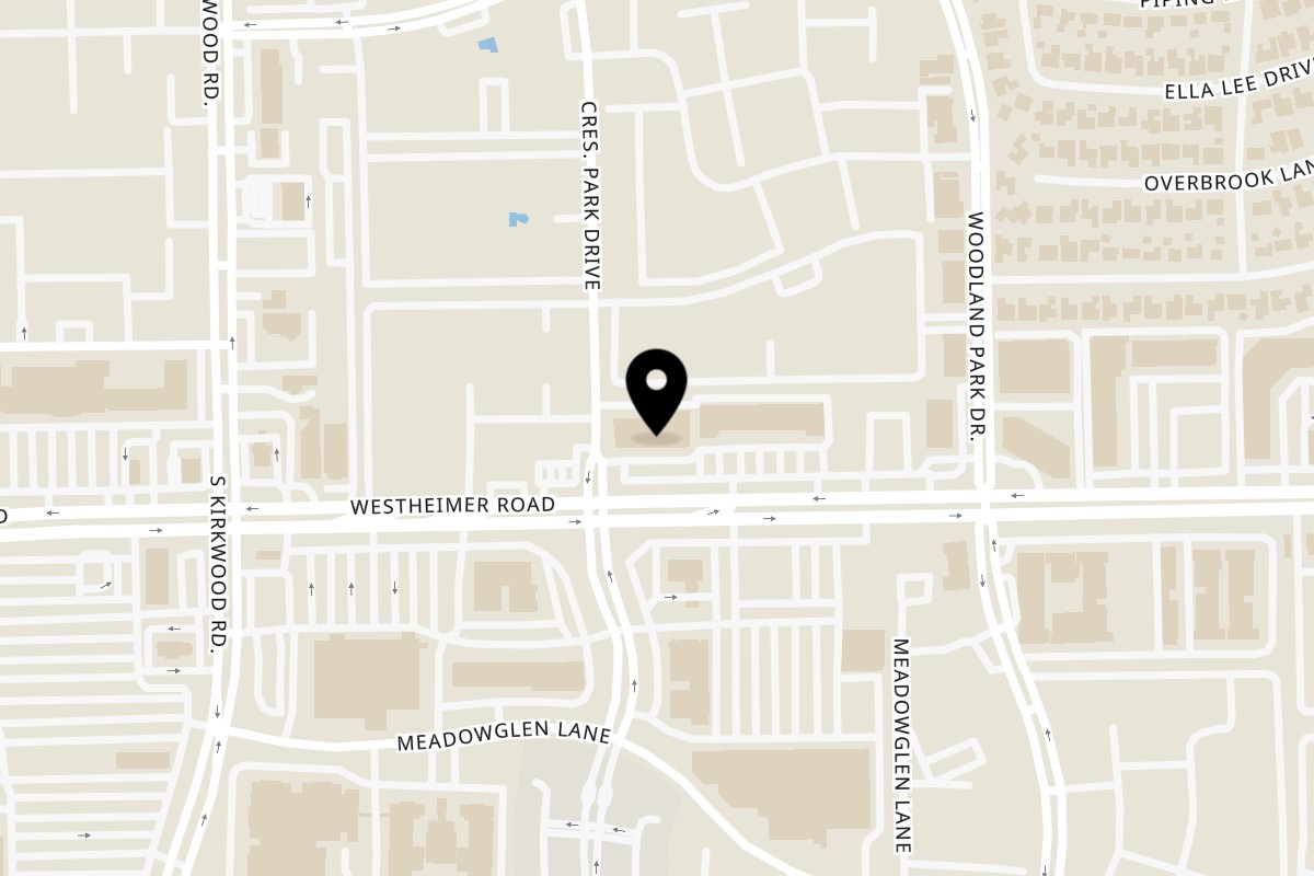 Map showing the location of Wingbay Royal Oaks on 11700 Westheimer Rd F in Houston