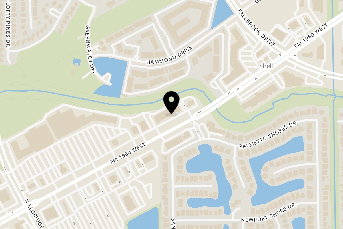 Map showing the location of Wingbay 1960 on 12020 FM 1960 W Ste 500 in Houston